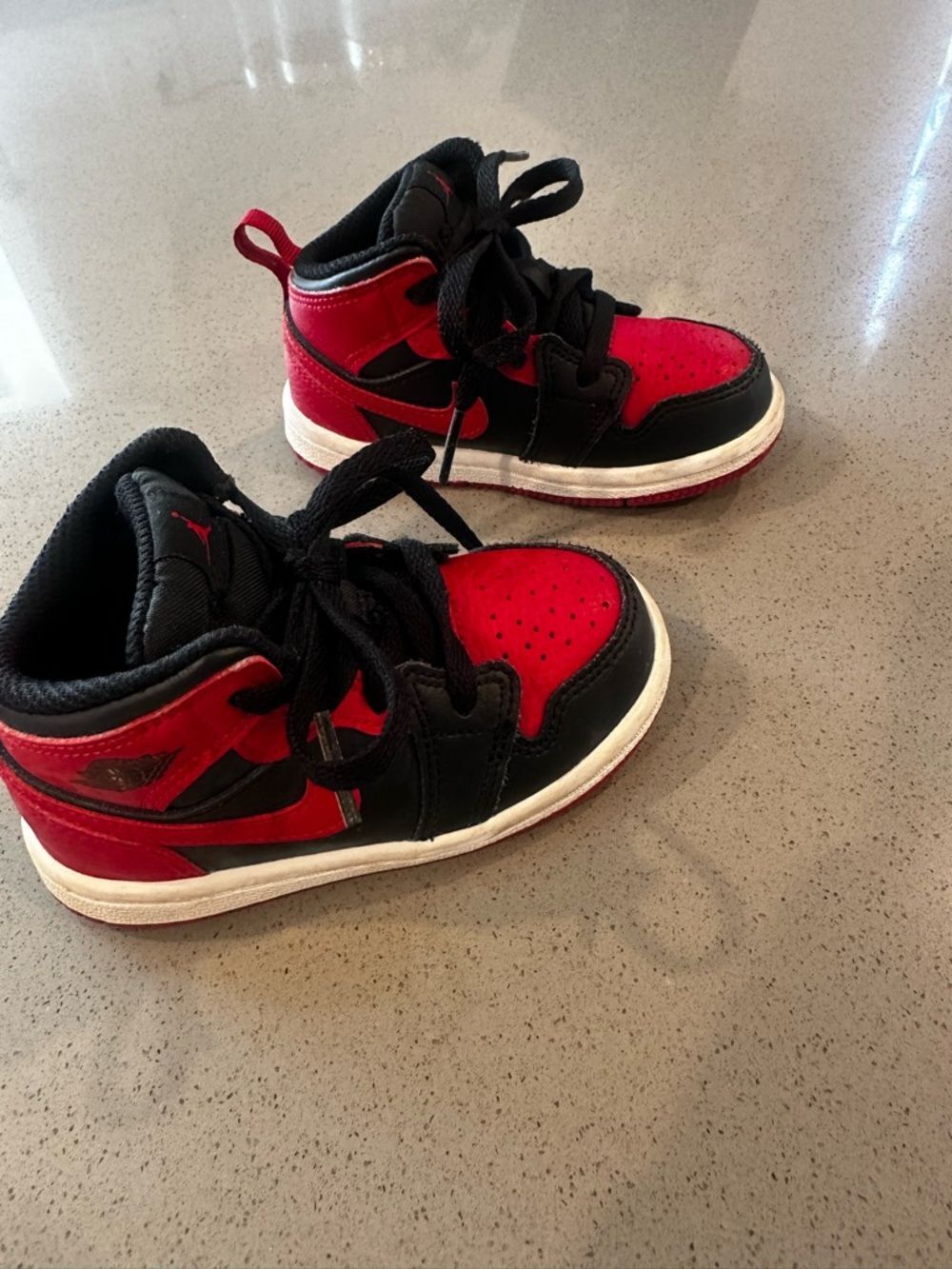 Nike Air Jordan Mid Sneakers Black and Red Toddler Size US 6C - Picture 10 of 11